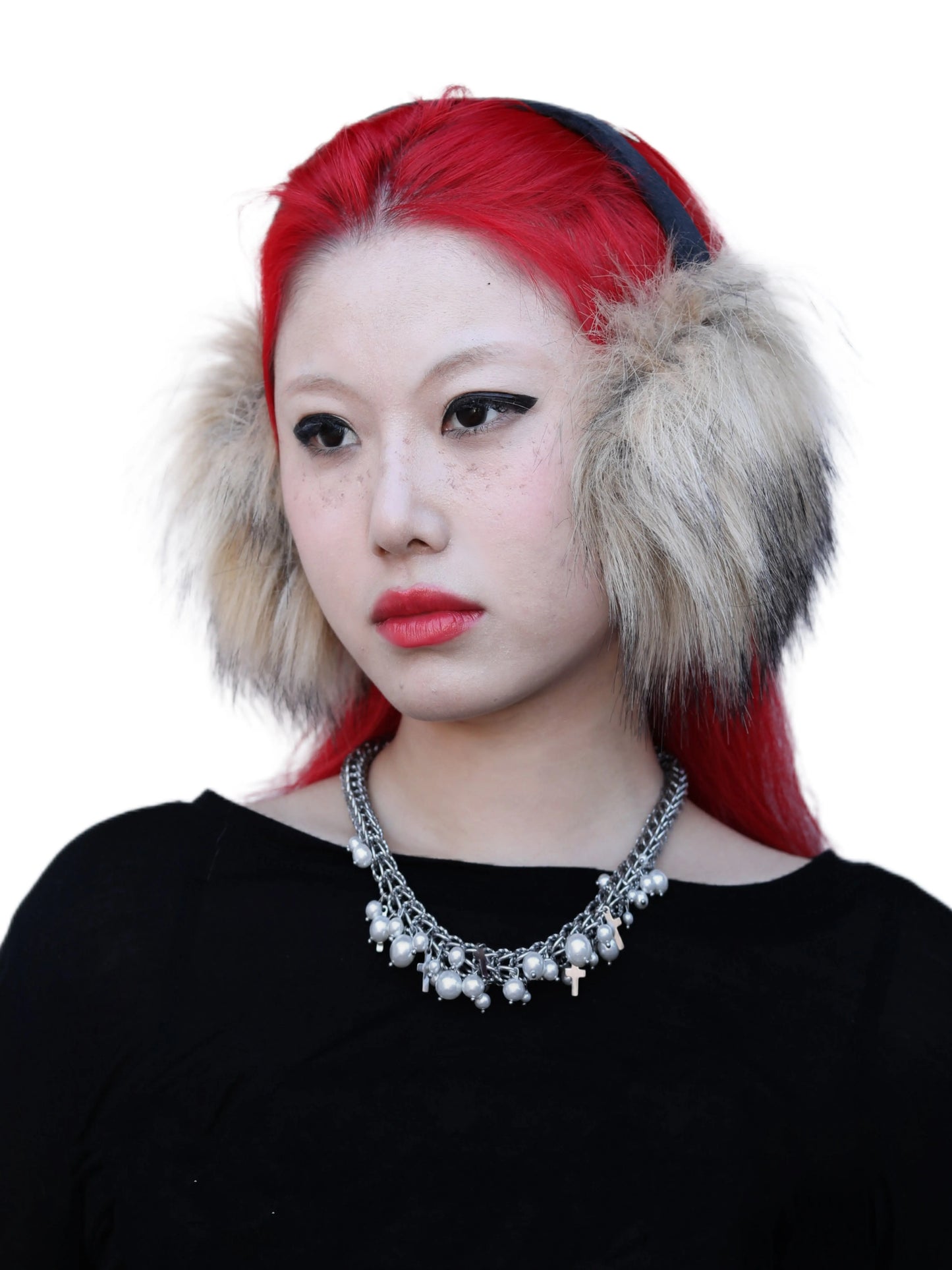 Original handmade pearl bead & stainless steel necklace |length 39cm