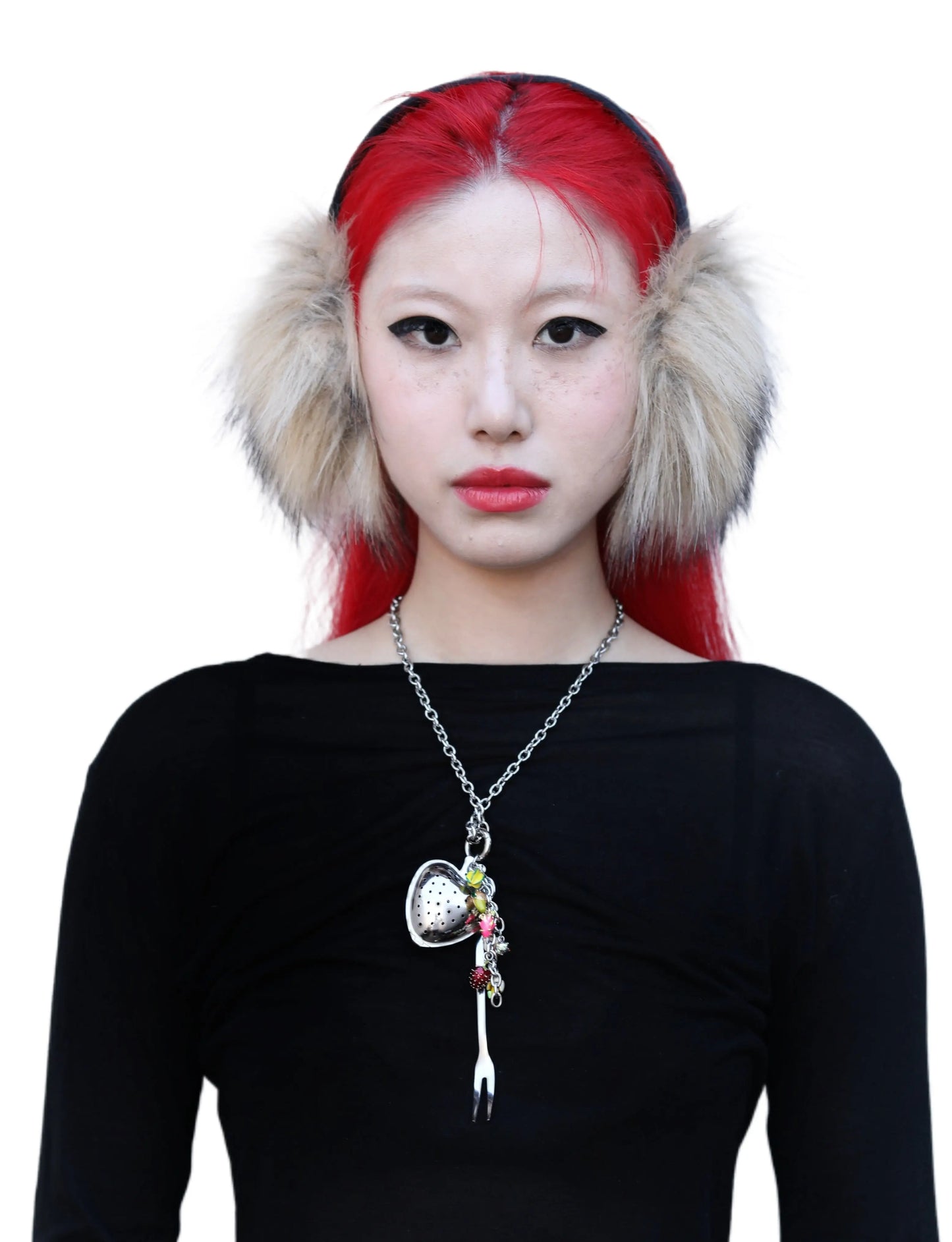 Removable Chain Necklace with Heart Pendant | Zinc Alloy & Stainless Steel, 49cm