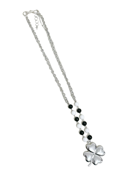 Lucky four-leave clover handmade stainless steel necklace｜82cm