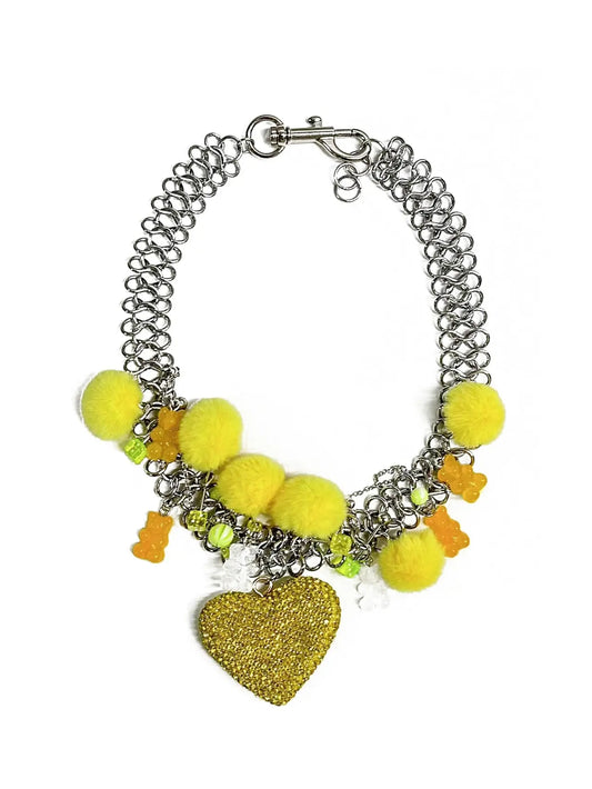 Colorful Clay, Acrylic & Stainless Steel Necklace | 40cm Statement Jewelry