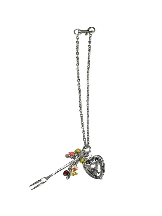 Removable Chain Necklace with Heart Pendant | Zinc Alloy & Stainless Steel, 49cm