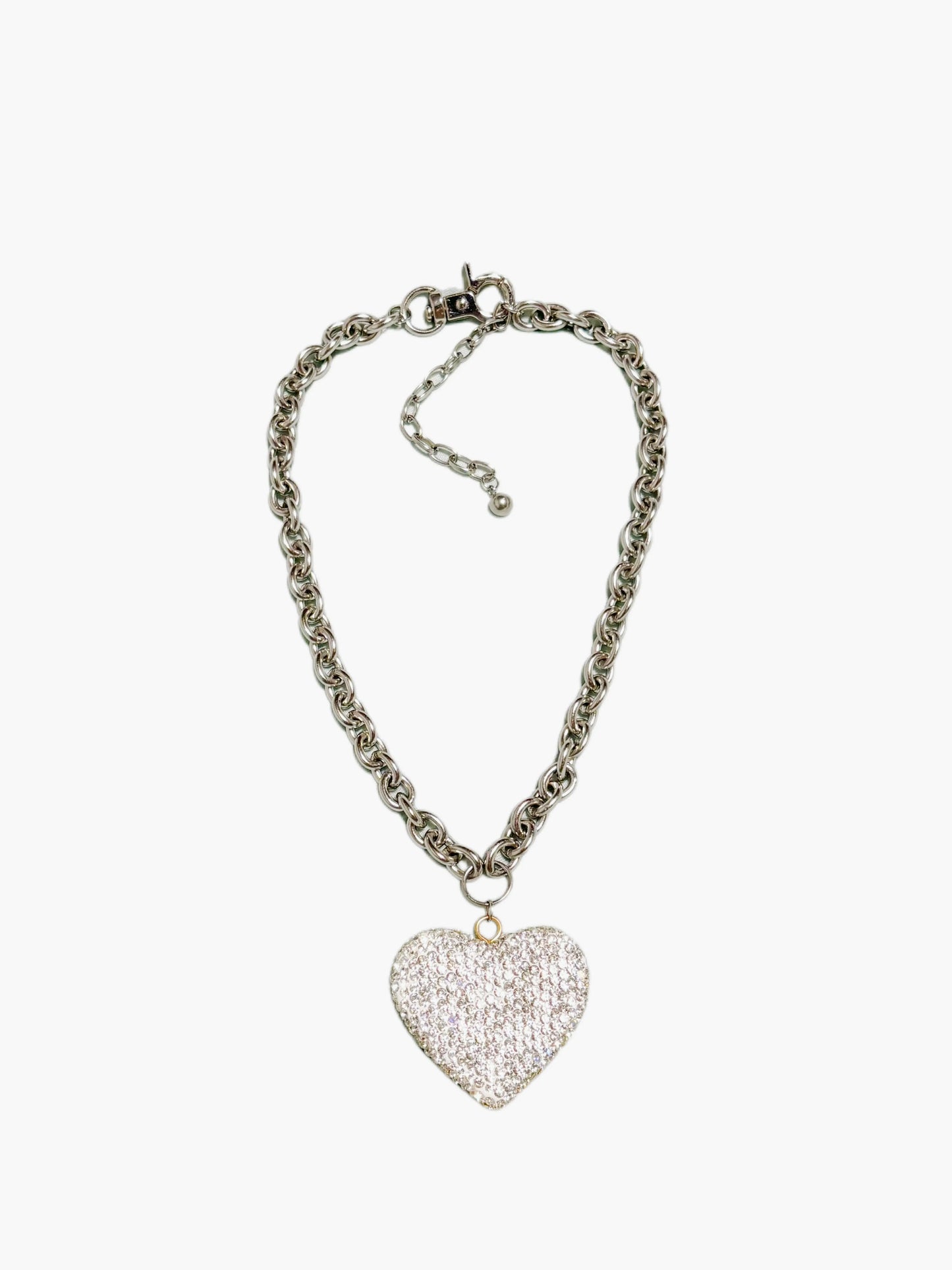 Handmade heart stainless steel necklace | length 39cm + 8cm Extension