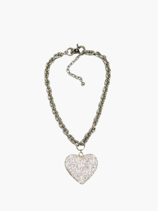 Handmade heart stainless steel necklace | length 39cm + 8cm Extension