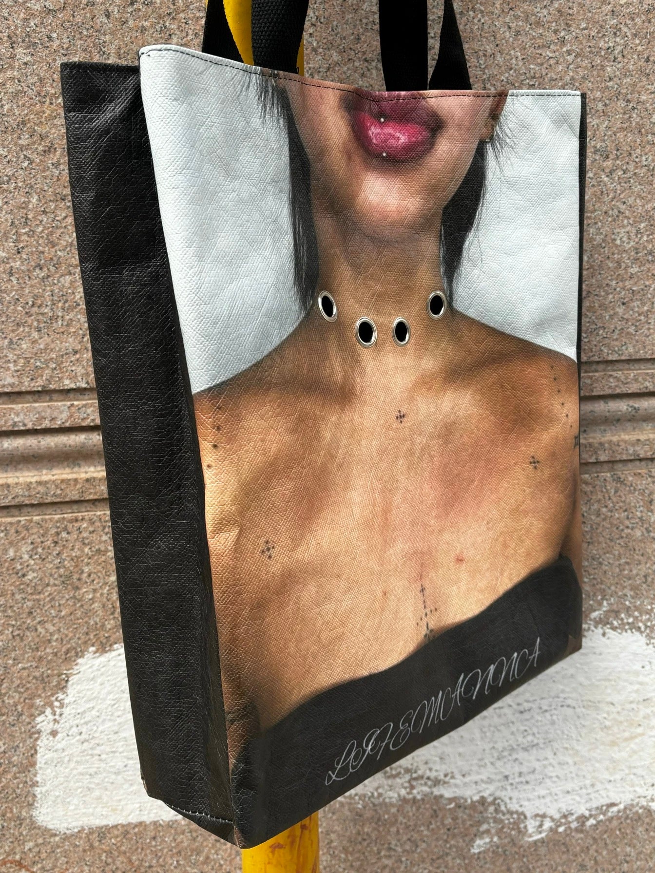 Original handmade portrait tote bag |width36cm|height 40cm(including the shoulder straps） )