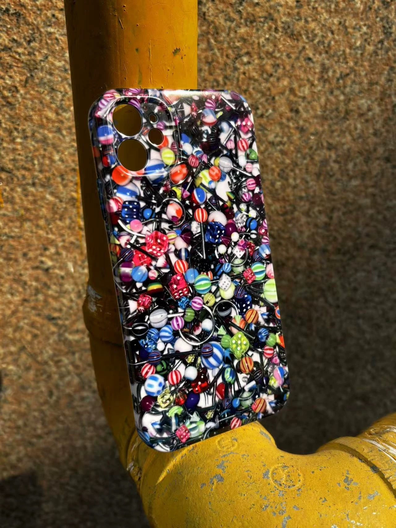 Colorful Bead Pattern Phone Case | Vibrant Bubble Design for Mobile