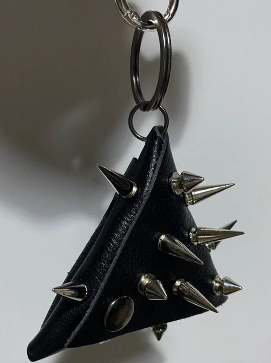 Studded Punk Wallet | Edgy Leather Chain Wallet with Spikes | Alternative Gothic Accessory|length 9 cm